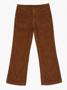 prAna Brown Corduroy Pants Women’s 2 / 26 Organic Cotton Patch Pocket Wide Leg
